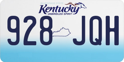 KY license plate 928JQH