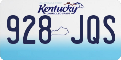 KY license plate 928JQS