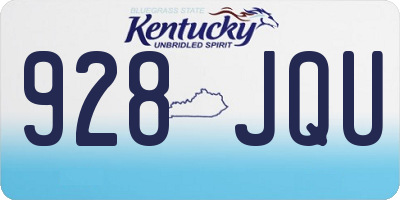 KY license plate 928JQU