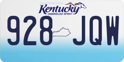 KY license plate 928JQW
