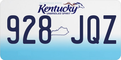 KY license plate 928JQZ