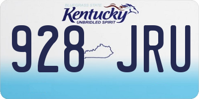 KY license plate 928JRU