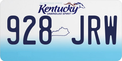 KY license plate 928JRW