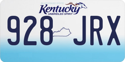 KY license plate 928JRX
