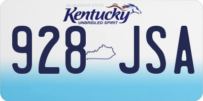 KY license plate 928JSA