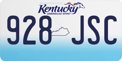 KY license plate 928JSC