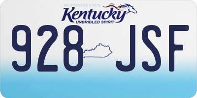 KY license plate 928JSF