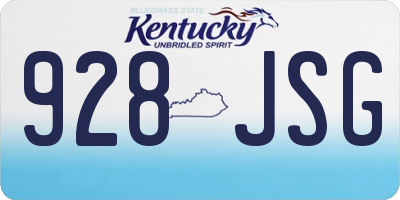 KY license plate 928JSG