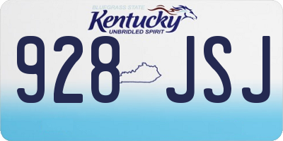 KY license plate 928JSJ