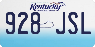 KY license plate 928JSL