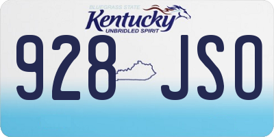KY license plate 928JSO