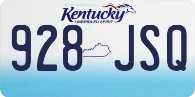 KY license plate 928JSQ