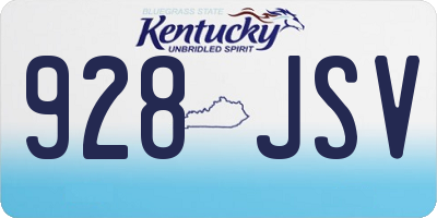KY license plate 928JSV