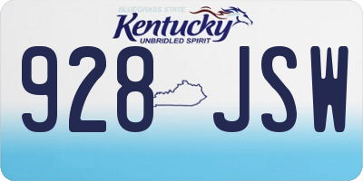 KY license plate 928JSW