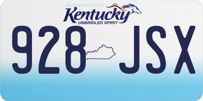 KY license plate 928JSX