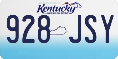 KY license plate 928JSY