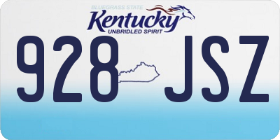 KY license plate 928JSZ