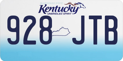 KY license plate 928JTB