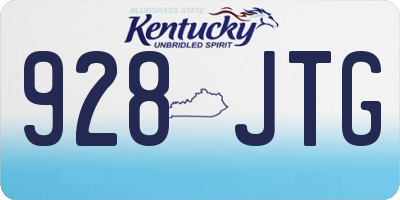 KY license plate 928JTG