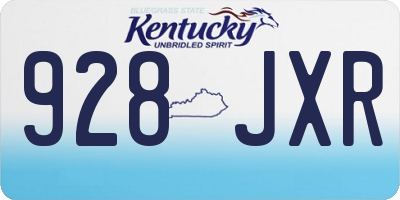 KY license plate 928JXR