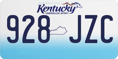 KY license plate 928JZC