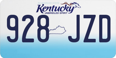KY license plate 928JZD