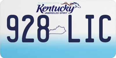 KY license plate 928LIC