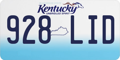 KY license plate 928LID
