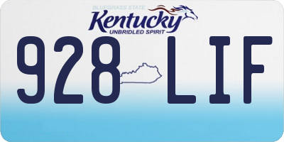 KY license plate 928LIF