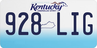 KY license plate 928LIG