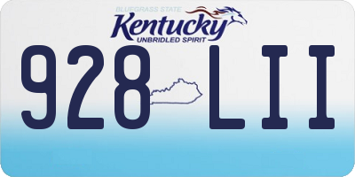 KY license plate 928LII