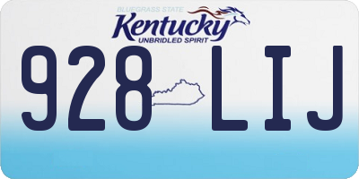 KY license plate 928LIJ