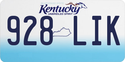 KY license plate 928LIK