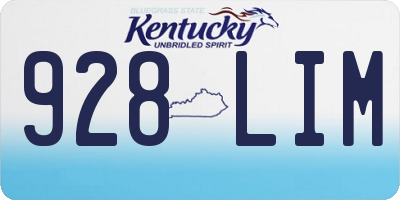 KY license plate 928LIM