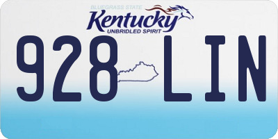 KY license plate 928LIN