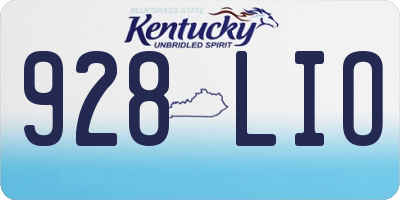 KY license plate 928LIO