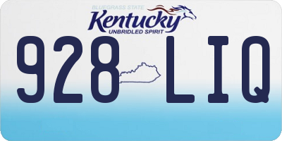 KY license plate 928LIQ