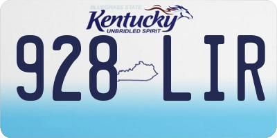 KY license plate 928LIR