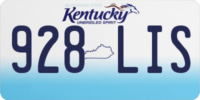 KY license plate 928LIS