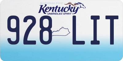 KY license plate 928LIT