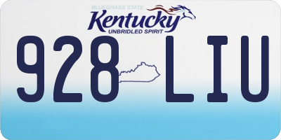 KY license plate 928LIU