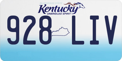 KY license plate 928LIV