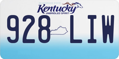 KY license plate 928LIW