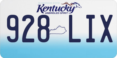 KY license plate 928LIX