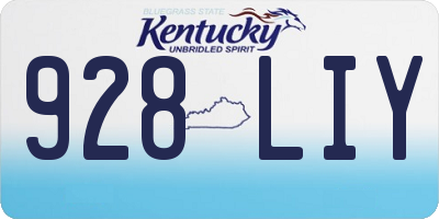 KY license plate 928LIY