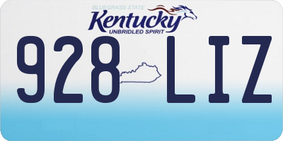 KY license plate 928LIZ