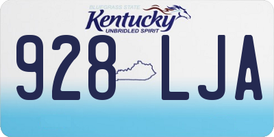 KY license plate 928LJA