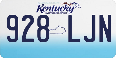 KY license plate 928LJN