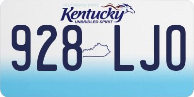 KY license plate 928LJO