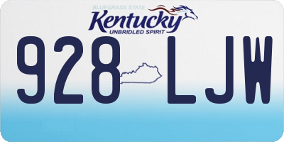 KY license plate 928LJW